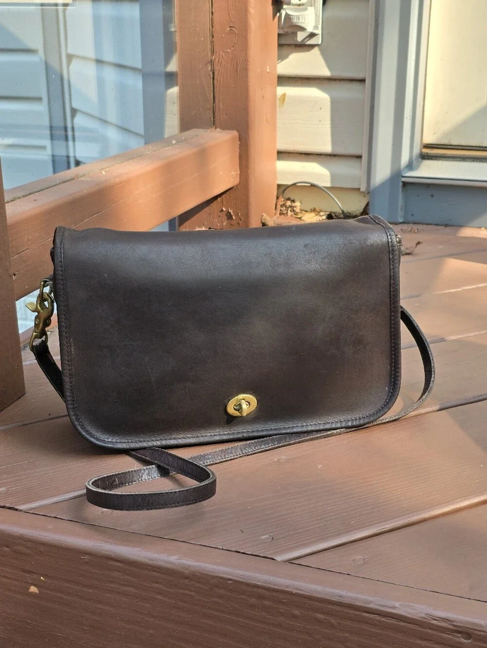 VINTAGE COACH Penny Pocket Purse Dark Mahogany Crossbody